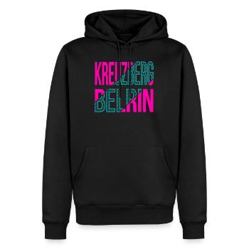 Design du Kreuzberg Berlin - Sweat à capuche Premium bio Homme - noir - Devant - Nico (187cm)