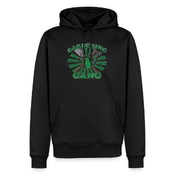 Gang de jardinage pour jardiniers avec des lotissements - Sweat à capuche Premium bio Homme - noir - Devant - Nico (187cm)