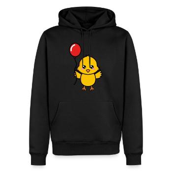 Ballon d’anniversaire mignon poussin - Sweat à capuche Premium bio Homme - noir - Devant - Nico (187cm)