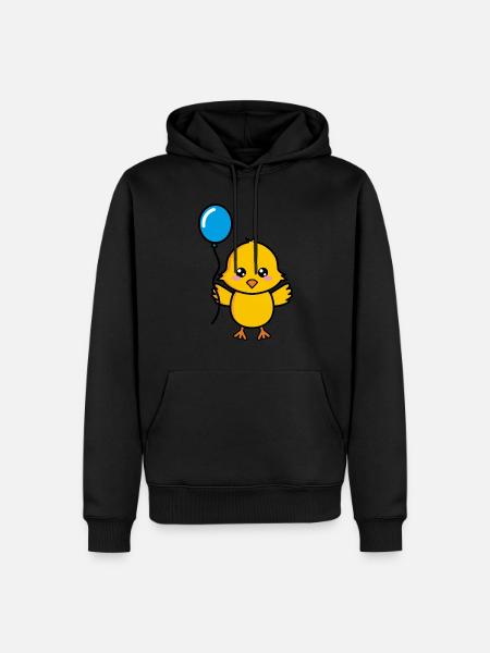 Chick Cute Birthday Balloon - Men’s Premium Organic Hoodie - black