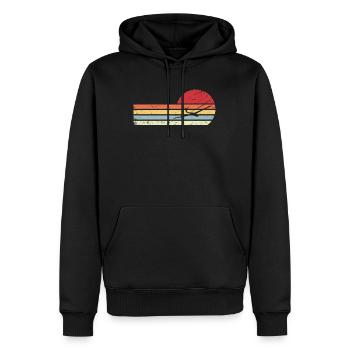 Sonne und Retro Lines - Segelflugzeug - - Männer Premium Bio Hoodie - Schwarz - Vorne - Nico (187cm)