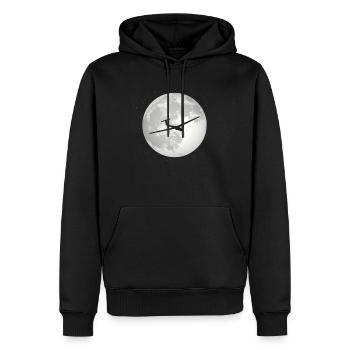 Vollmond - Segelflugzeug - - Männer Premium Bio Hoodie - Schwarz - Vorne - Nico (187cm)
