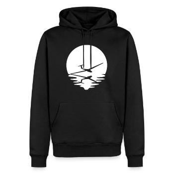 Circle and Reflection - Glider - - Men’s Premium Organic Hoodie - black - Front - Nico (187cm)