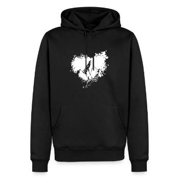 Grunge Heart - Berg - - Männer Premium Bio Hoodie - Schwarz - Vorne - Nico (187cm)
