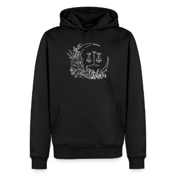 Libra Floral Zodiac Emblem - Men’s Premium Organic Hoodie - black - Front - Nico (187cm)