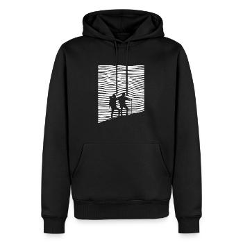 Hiking - (7) - Men’s Premium Organic Hoodie - black - Front - Nico (187cm)