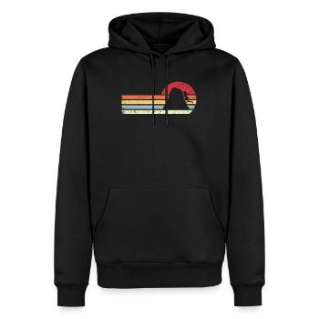 Sun and Retro Lines - Escalade pour femmes - - Sweat à capuche Premium bio Homme - noir - Devant - Nico (187cm)