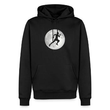 Pleine Lune - Course à pied - - Sweat à capuche Premium bio Homme - noir - Devant - Nico (187cm)