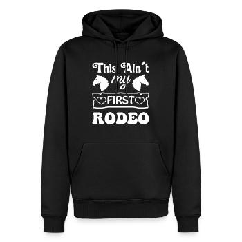 Das ist nicht mein erstes Rodeo 1 - - Männer Premium Bio Hoodie - Schwarz - Vorne - Nico (187cm)