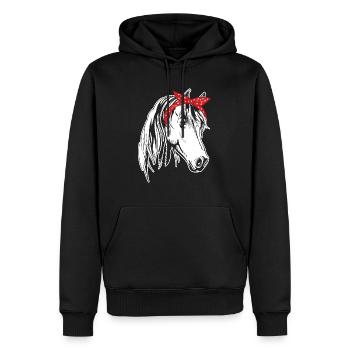 Pferd 4 - - Männer Premium Bio Hoodie - Schwarz - Vorne - Nico (187cm)