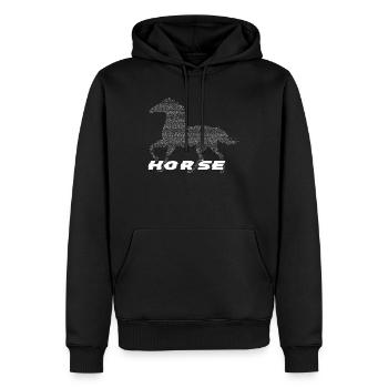 Cheval 6 - - Sweat à capuche Premium bio Homme - noir - Devant - Nico (187cm)