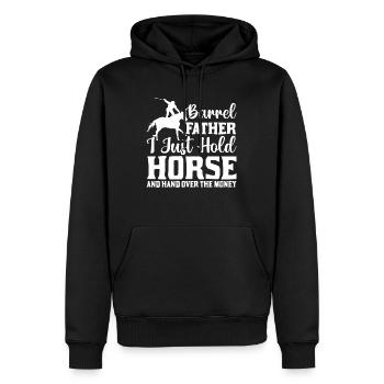 Barrel Father I Just Hold Horse And Hand Over The - Men’s Premium Organic Hoodie - black - Front - Nico (187cm)