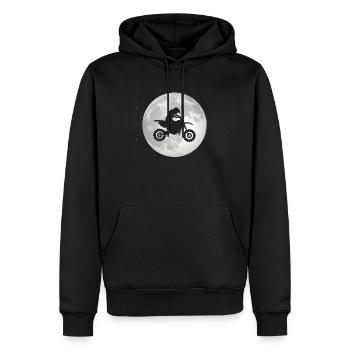 Pleine Lune - Guy Moto - - Sweat à capuche Premium bio Homme - noir - Devant - Nico (187cm)