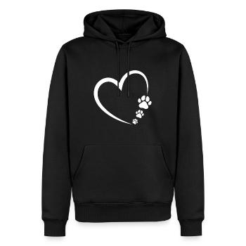 Cœur de patte - Sweat à capuche Premium bio Homme - noir - Devant - Nico (187cm)