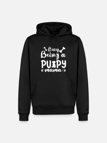 Occupée comme une maman chiot - Sweat à capuche Premium bio Homme - noir