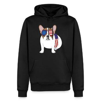 Hund - Amerikaner - Sonnenbrille - Männer Premium Bio Hoodie - Schwarz - Vorne - Nico (187cm)