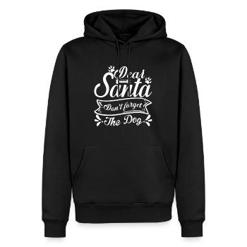 Cher Père Noël, n’oubliez pas le chien - Sweat à capuche Premium bio Homme - noir - Devant - Nico (187cm)