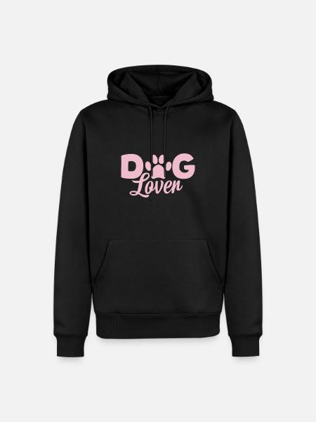 Dog lovers - Pink Paw - Men’s Premium Organic Hoodie - black