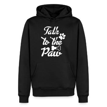 Parlez à votre patte - Sweat à capuche Premium bio Homme - noir - Devant - Nico (187cm)