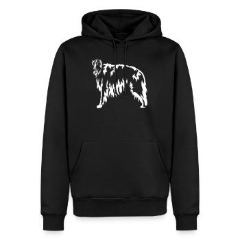 Borzoi « Édition Noire » - Sweat à capuche Premium bio Homme - noir - Devant - Nico (187cm)