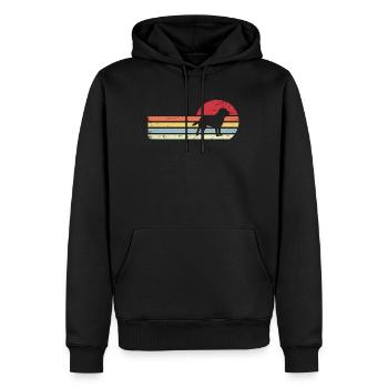 Sonne und Retro-Linien - Hund - - Männer Premium Bio Hoodie - Schwarz - Vorne - Nico (187cm)
