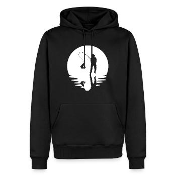 Circle and reflection - Fishing - - Men’s Premium Organic Hoodie - black - Front - Nico (187cm)