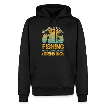 Prévisions de week-end pêche avec de bonnes chances de - Sweat à capuche Premium bio Homme - noir - Devant - Nico (187cm)