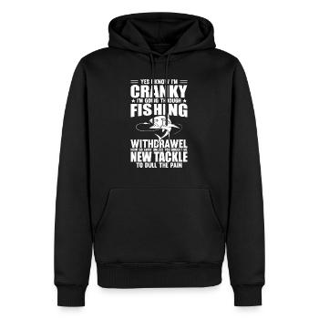 Ja, ich weiß, dass ich schrullig bin, aber ich geh - Männer Premium Bio Hoodie - Schwarz - Vorne - Nico (187cm)