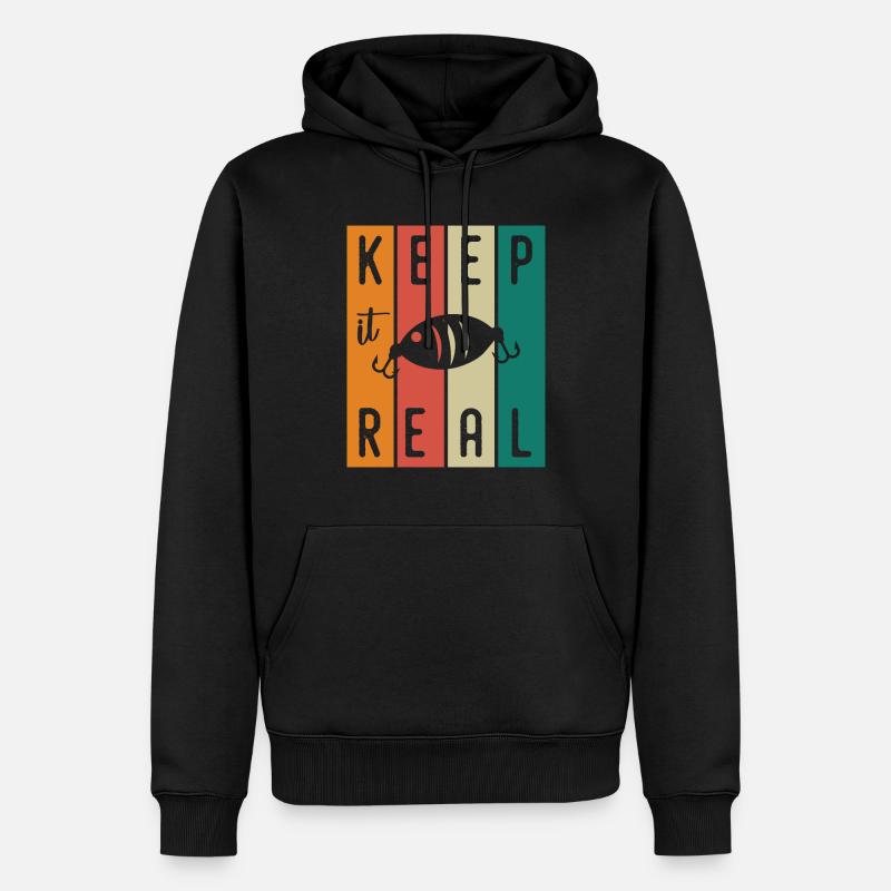 Keep It Real - - Männer Premium Bio Hoodie - Schwarz