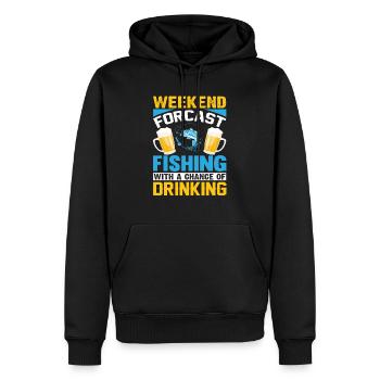 Prévisions de week-end pêche avec une chance de tri - Sweat à capuche Premium bio Homme - noir - Devant - Nico (187cm)
