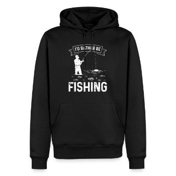 Ich würde lieber fischen - Männer Premium Bio Hoodie - Schwarz - Vorne - Nico (187cm)