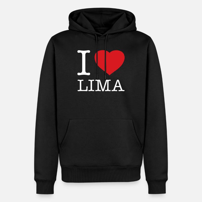 J’AIME LIMA Pérou - Sweat à capuche Premium bio Homme - noir