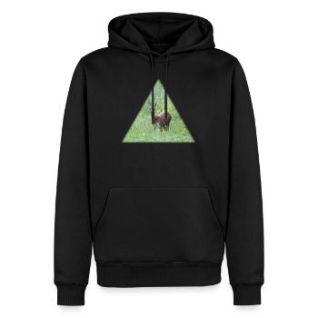Reh im hohen Gras - Männer Premium Bio Hoodie - Schwarz - Vorne - Nico (187cm)