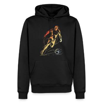 Vintage Fußballspieler Skizze - Männer Premium Bio Hoodie - Schwarz - Vorne - Nico (187cm)