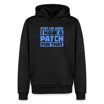 Gendarme - Sweat à capuche Premium bio Homme - noir - Devant - Nico (187cm)