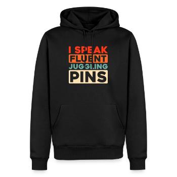 Jongleur - Sweat à capuche Premium bio Homme - noir - Devant - Nico (187cm)