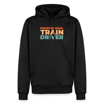 Conducteur de train Conducteur de train - Sweat à capuche Premium bio Homme - noir - Devant - Nico (187cm)