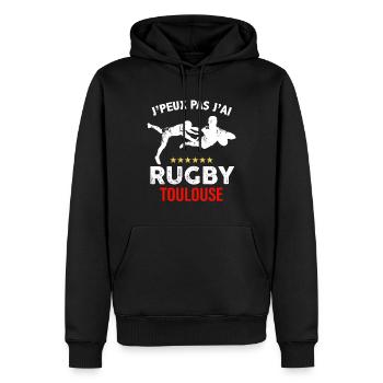 I can't I have Toulouse Rugby Supporter - Männer Premium Bio Hoodie - Schwarz - Vorne - Nico (187cm)