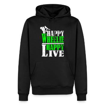 Wheelie Motiv - Männer Premium Bio Hoodie - Schwarz - Vorne - Nico (187cm)
