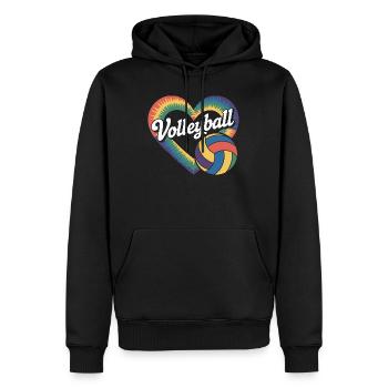 Volleyball Herz Volleyballer - Männer Premium Bio Hoodie - Schwarz - Vorne - Nico (187cm)