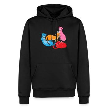 Seeotter Cartoon Fischotter - Männer Premium Bio Hoodie - Schwarz - Vorne - Nico (187cm)