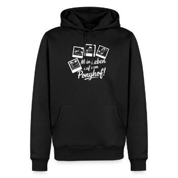 Mein Leben auf dem Ponyhof – Lustiges Pferde Shirt - Männer Premium Bio Hoodie - Schwarz - Vorne - Nico (187cm)