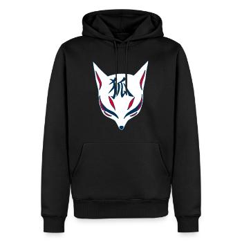 Japanese Fox manga - Men’s Premium Organic Hoodie - black - Front - Nico (187cm)