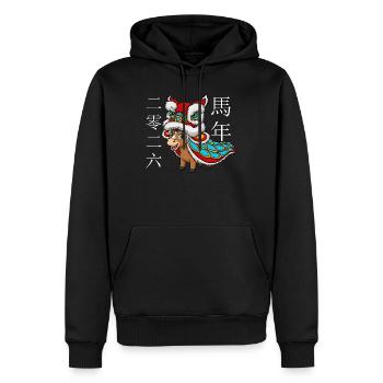 Jahr des Pferdes 2026 – Chinesisches Neujahr für K - Männer Premium Bio Hoodie - Schwarz - Vorne - Nico (187cm)
