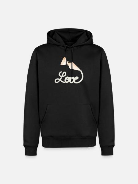 Spritzbeutel schreibt „Love“ – süßes Deko-Motiv - Männer Premium Bio Hoodie - Schwarz