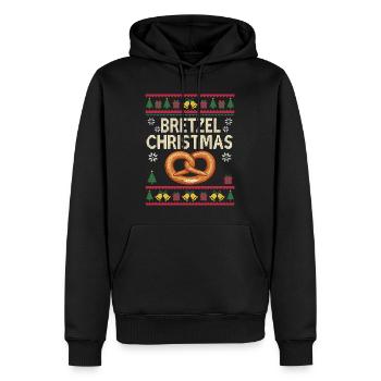 Pretzel Christmas Funny Baker Gift - Men’s Premium Organic Hoodie - black - Front - Nico (187cm)