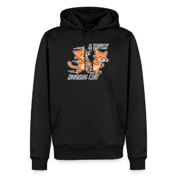 Introvert Running Club! Introvertiere Läufer Club! - Männer Premium Bio Hoodie - Schwarz - Vorne - Nico (187cm)