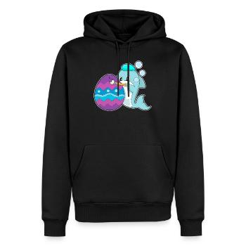 Coloriage de Pâques du dauphin - Sweat à capuche Premium bio Homme - noir - Devant - Nico (187cm)