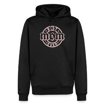 Badge Pink Love Best Ever - Sweat à capuche Premium bio Homme - noir - Devant - Nico (187cm)