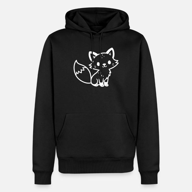 Fox Cute Comic - Sweat à capuche Premium bio Homme - noir